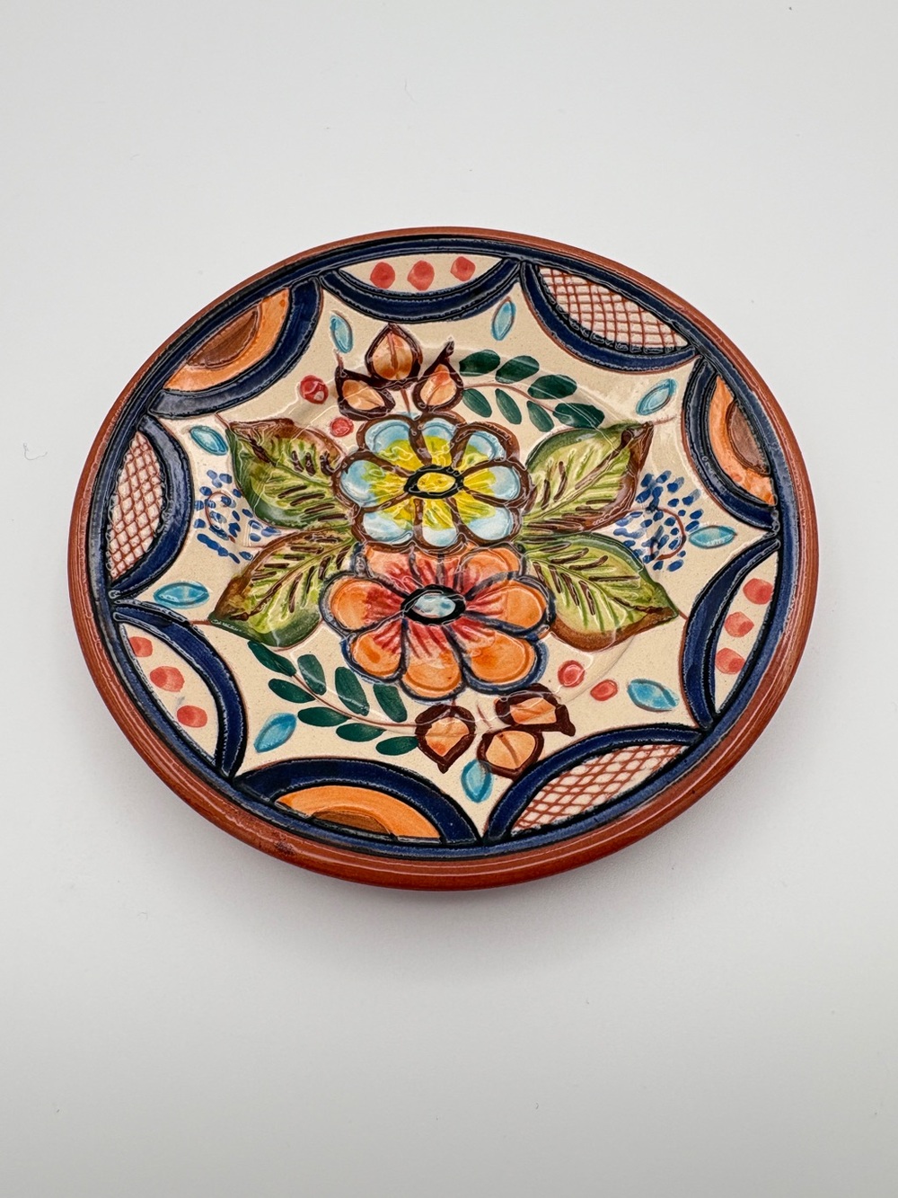 Terracotta/Red Clay Pottery Decorative Plate Portugal Olaria Carrilho Lopes